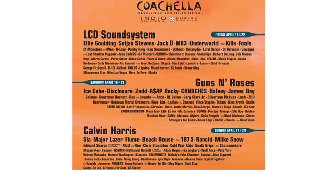 Cartel de Artistas para Coachella 2016